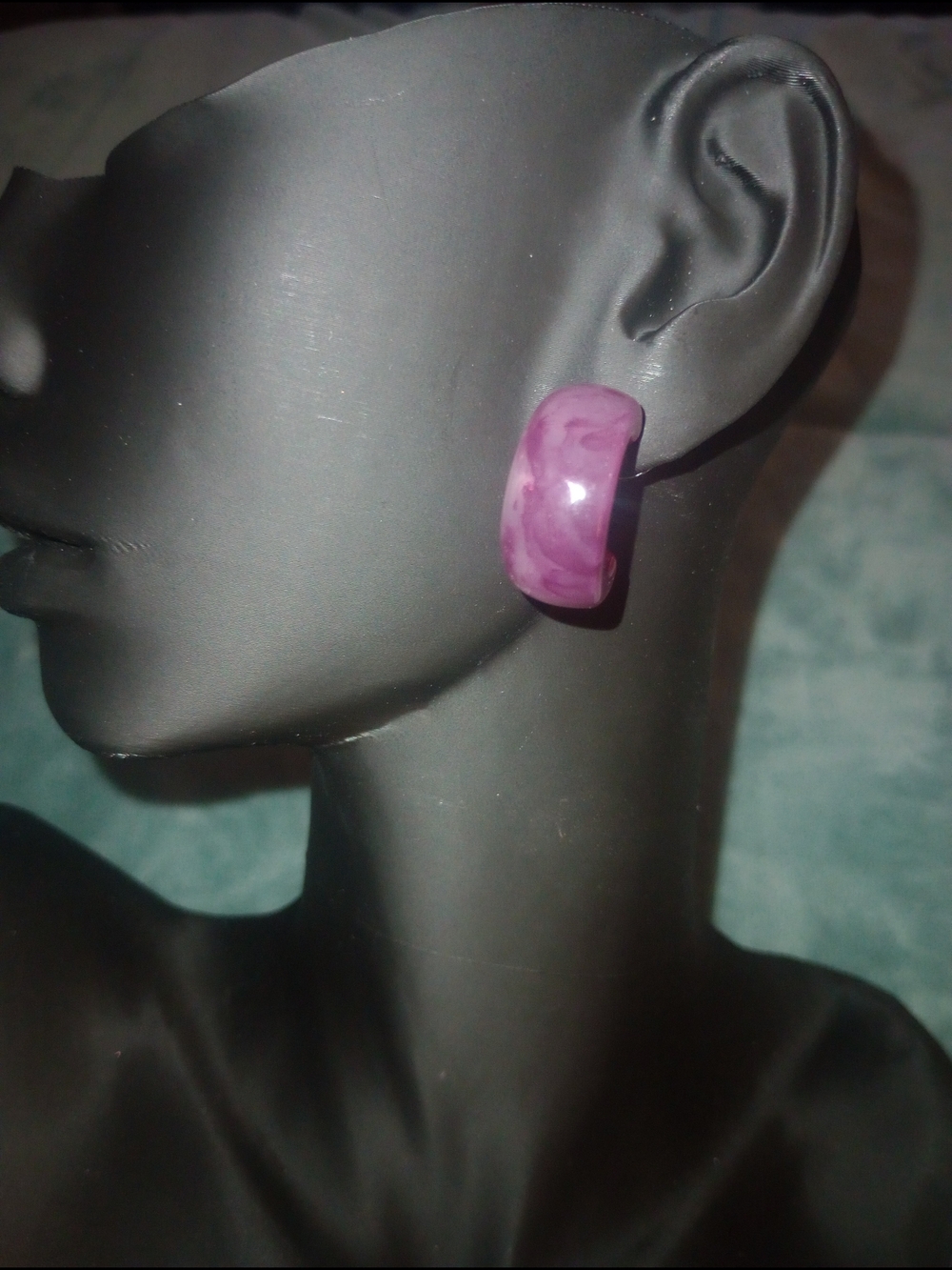 Plunder Purple Marbled Hoop Earrings